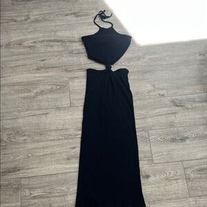 Vici Rita Cotton Cutout Halter Midi
Dress - Black